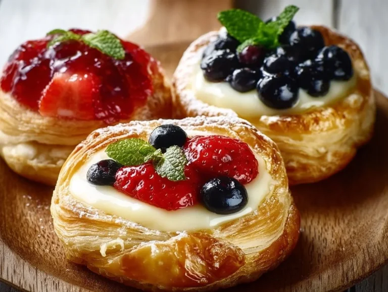 Delicious cream cheese danish with fresh fruit topping