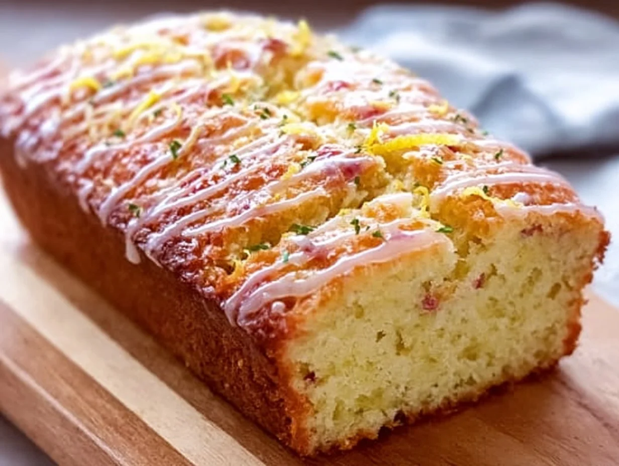 Lemon Rhubarb Loaf Cake