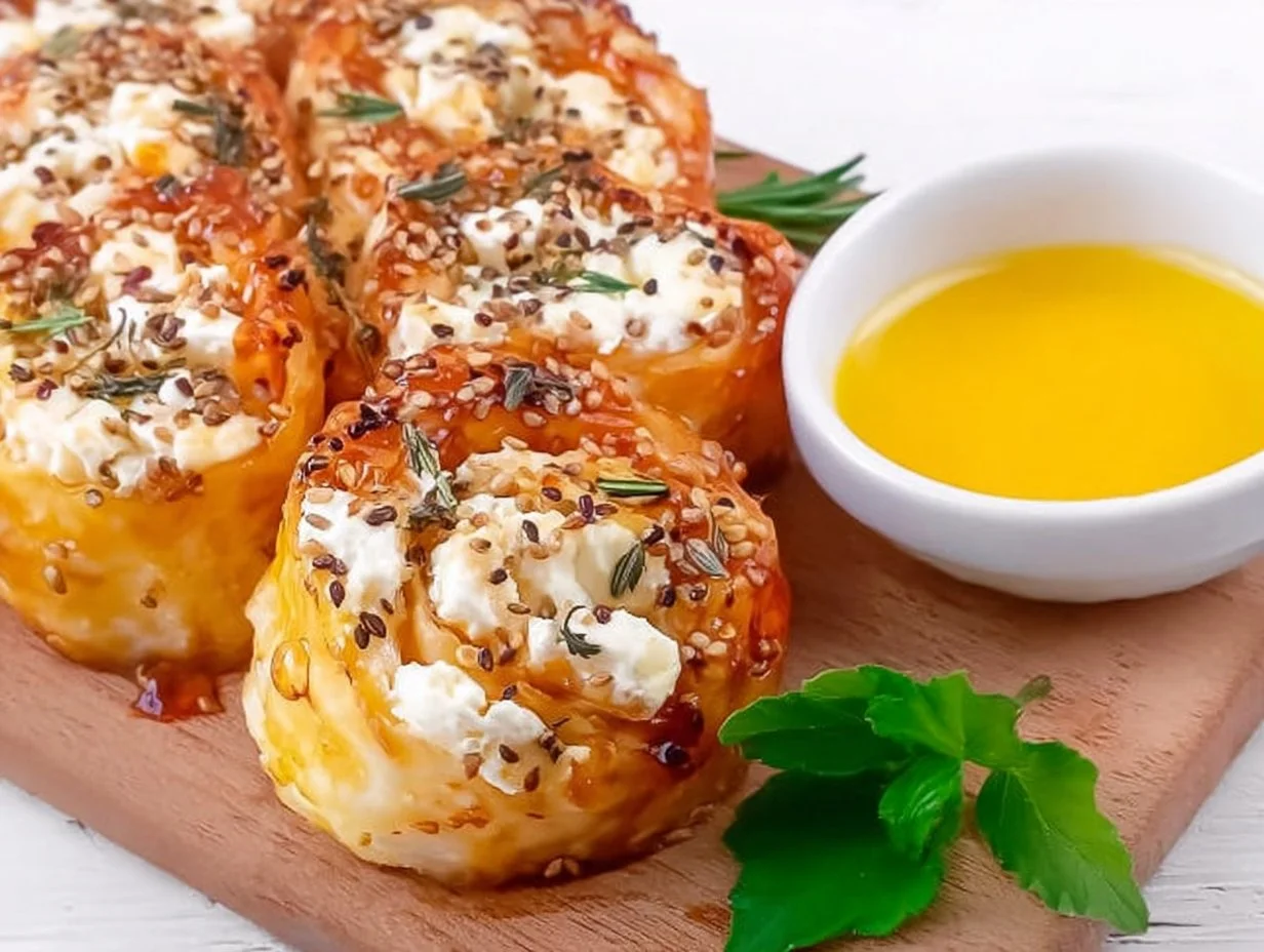 Oven-Baked Feta Rolls with Chili Honey
