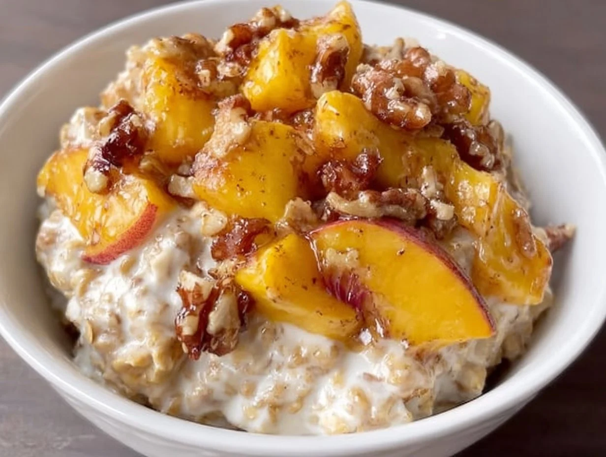 Nourishing and Creamy Peach Oatmeal