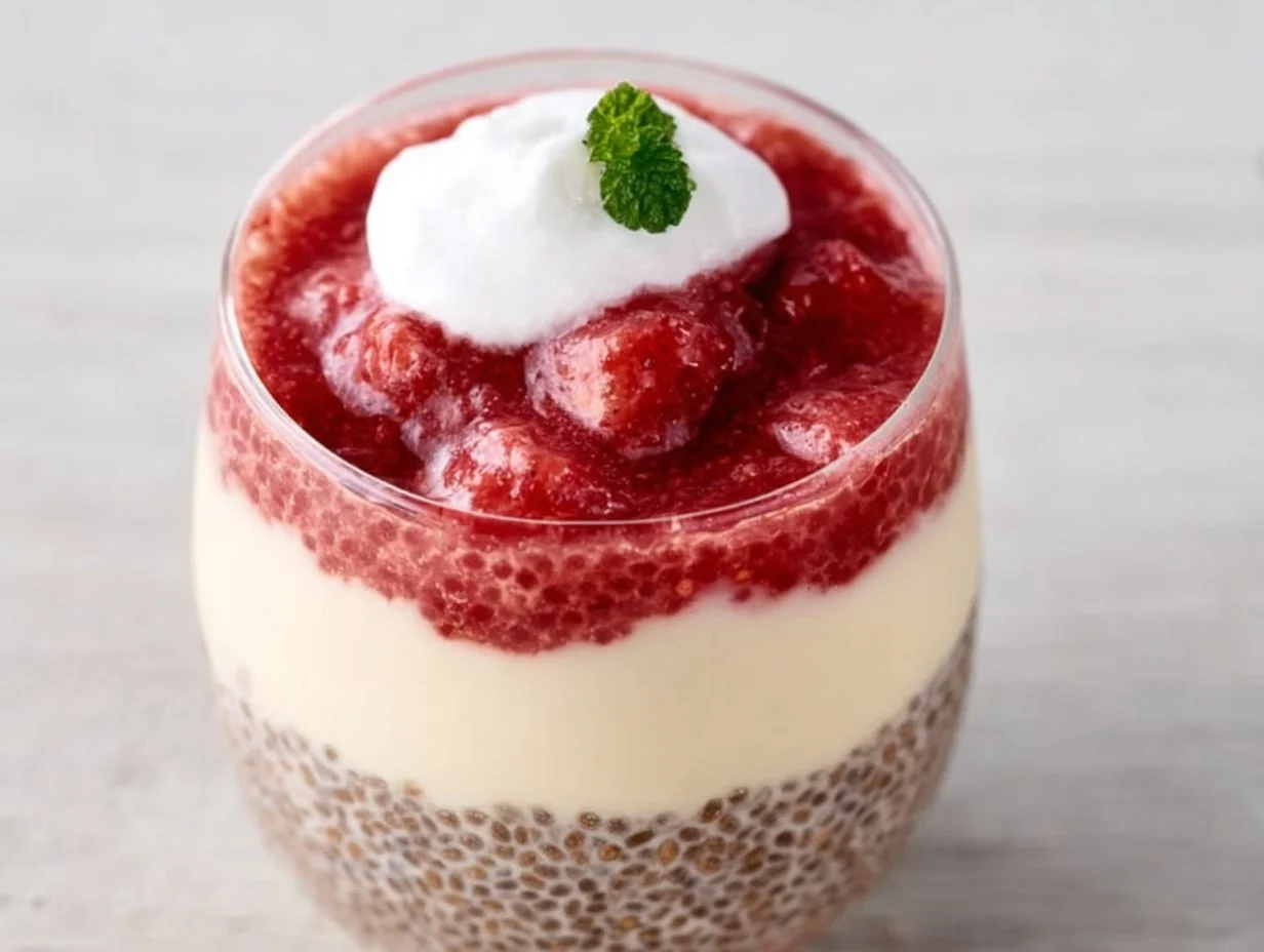 Strawberry Cheesecake Chia Seed Pudding