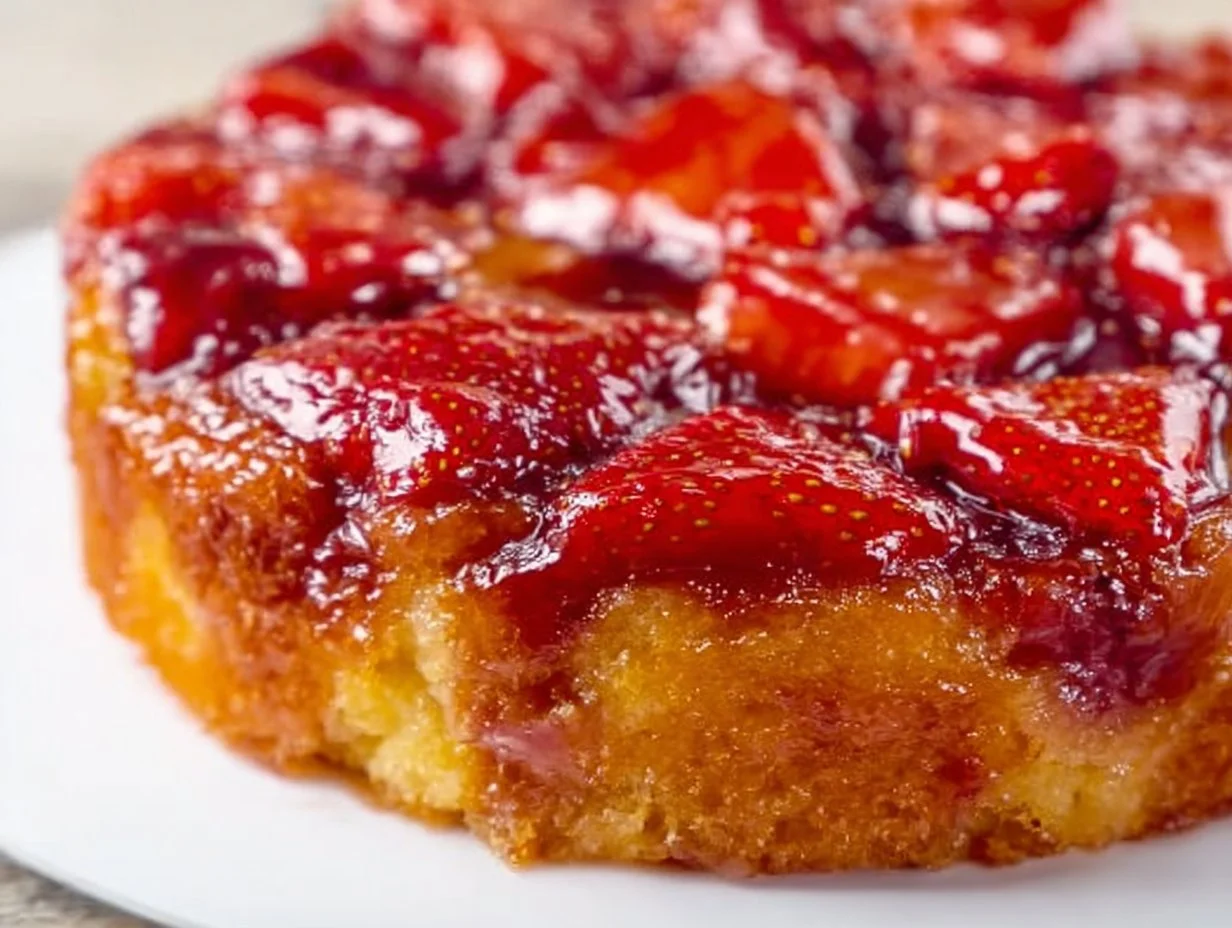 Strawberry Rhubarb Upside Down Cake