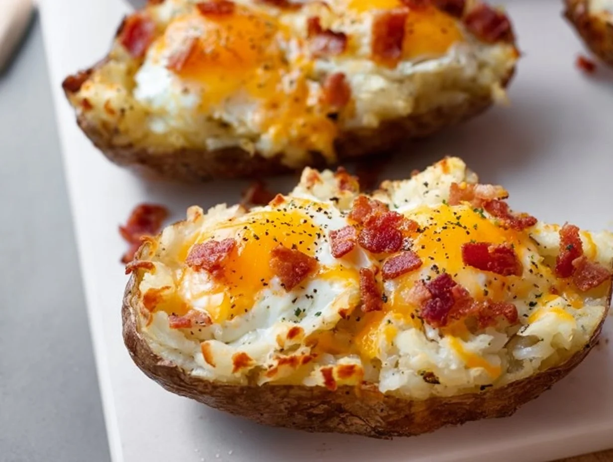 Twice Baked Loaded Breakfast Potatoes